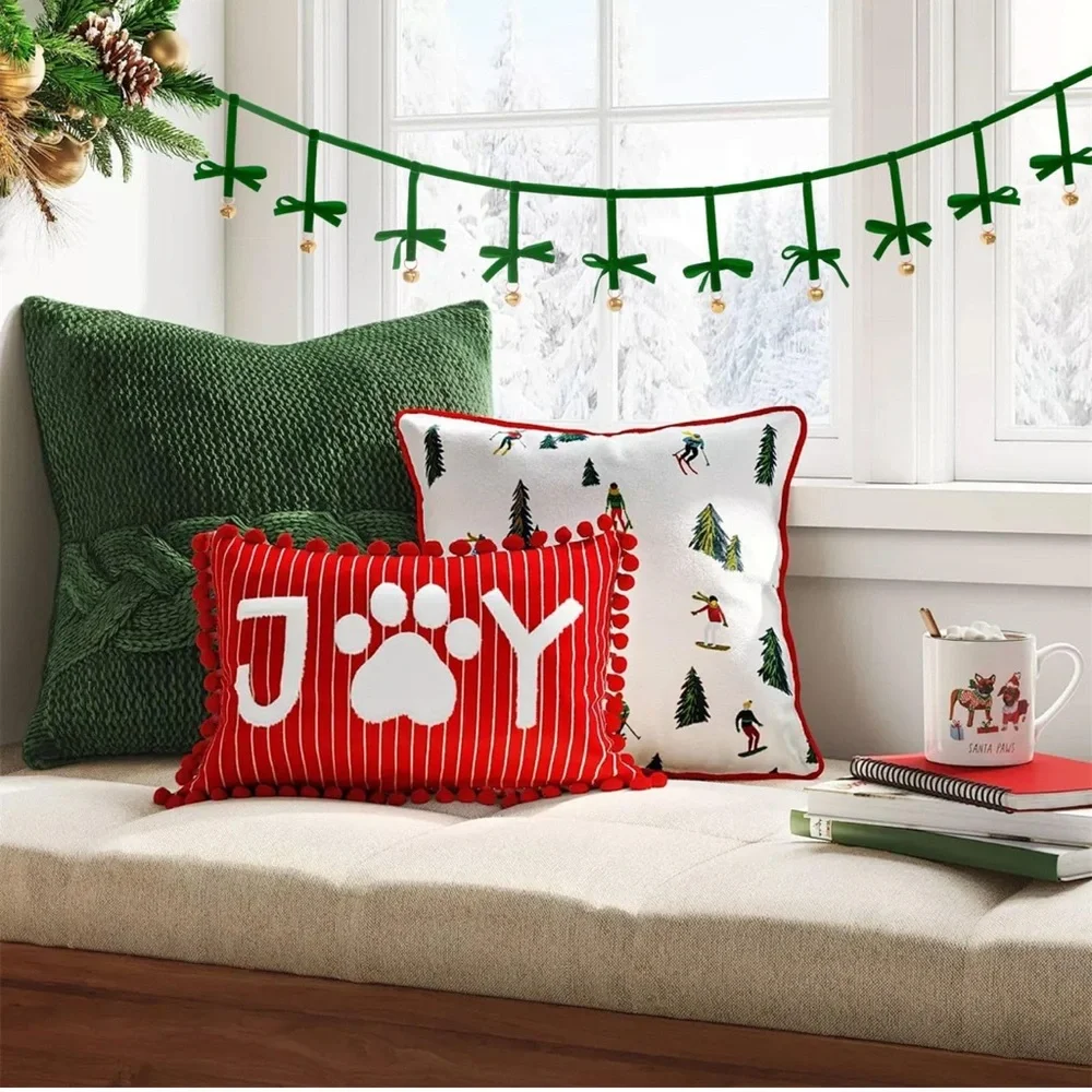 Red and White Striped Joy Pillow Target